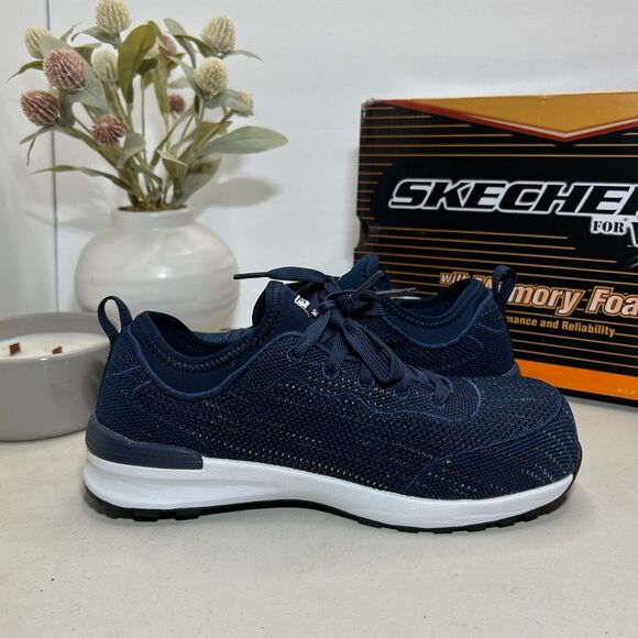 Skechers Bulklin Balran Air-Cooled Memory Foam Shoe Navy/White 108033 Womens 5.5 - Picture 6 of 10